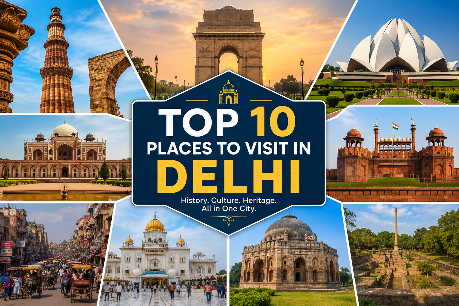 Top 10 Places to visit in Delhi